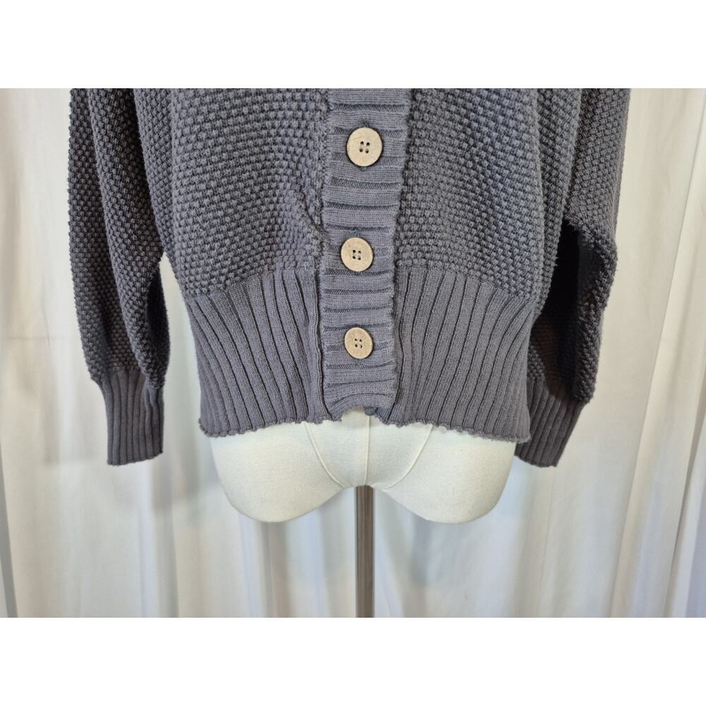 Free People Beach Hailee Cardi Charcoal Gray Cotton Sweater XS - Picture 5 of 10